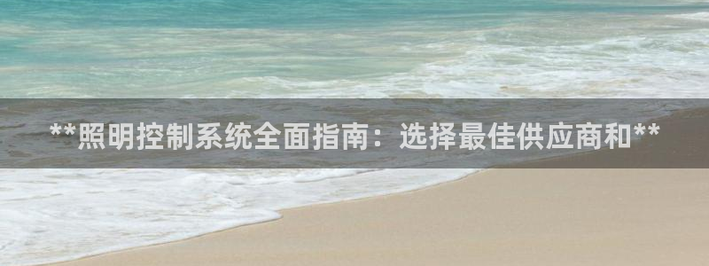 **照明控制系统全面指南：选择最佳供应商和**