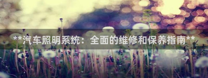 **汽车照明系统：全面的维修和保养指南**